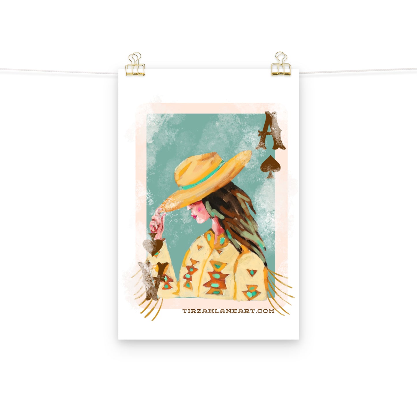 Cowgirl Ace Card Art Print