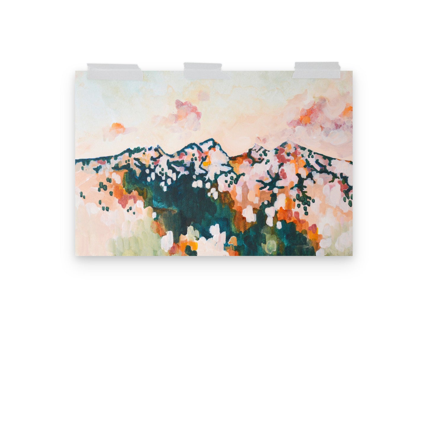 Oregon Cascade Sunset with Three Sisters and Broken Top Mountain Range Art Print