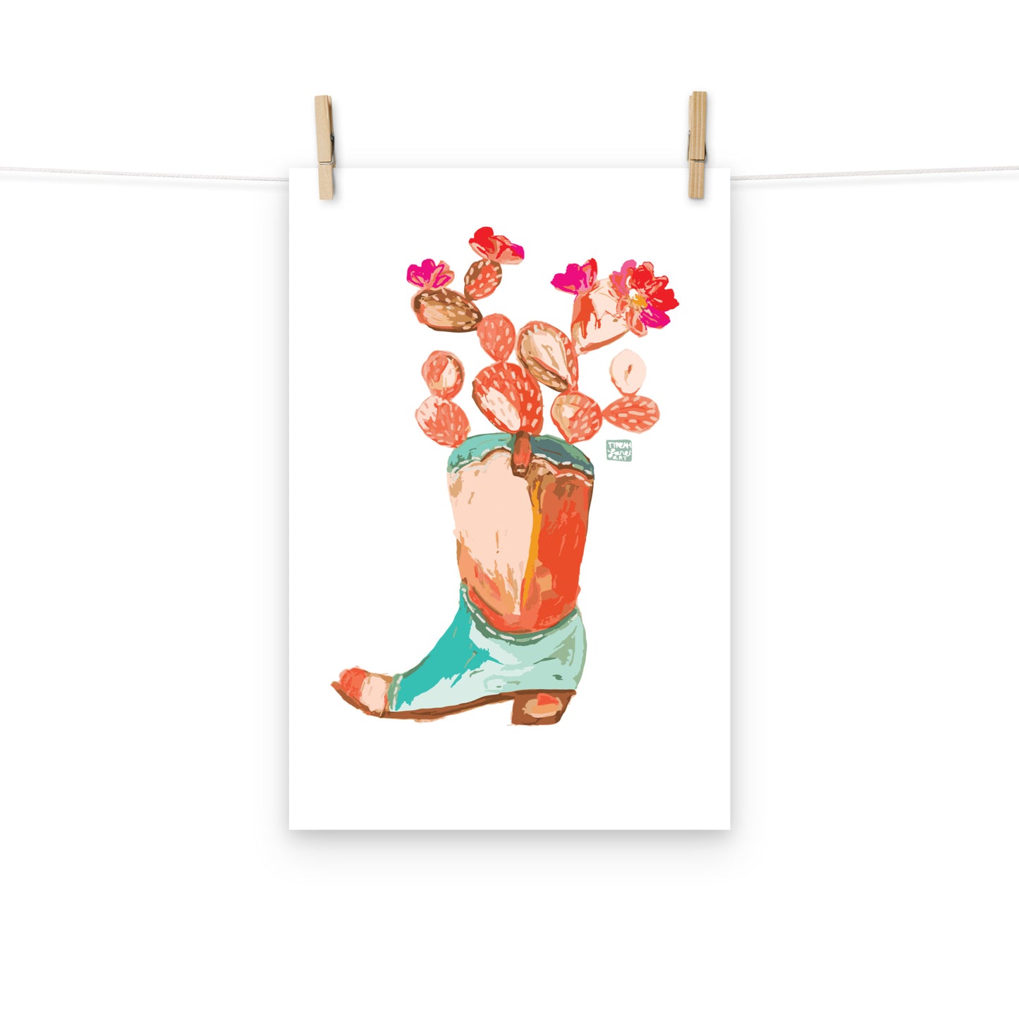 Cactus Cowboy Boot Art Print
