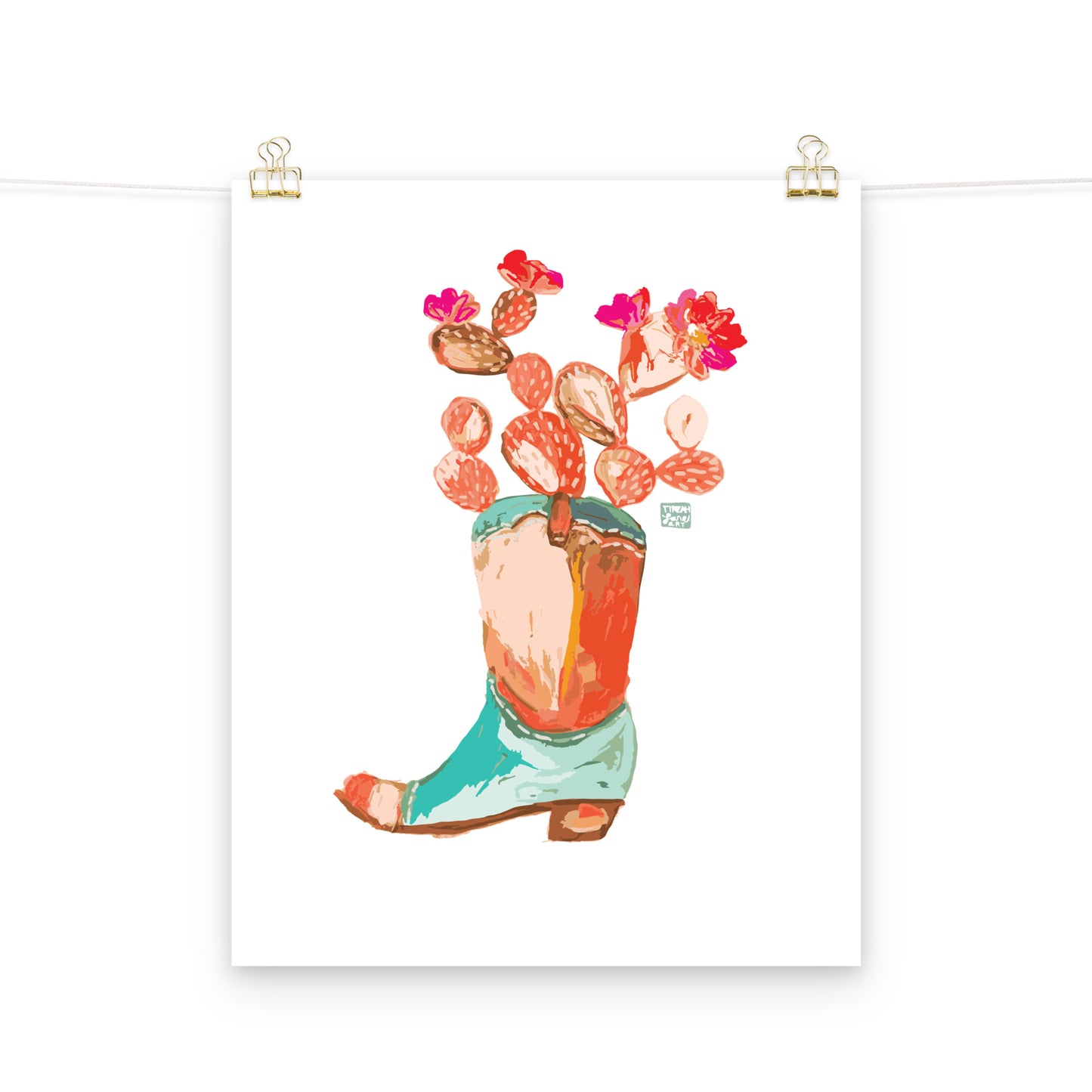 Cactus Cowboy Boot Art Print