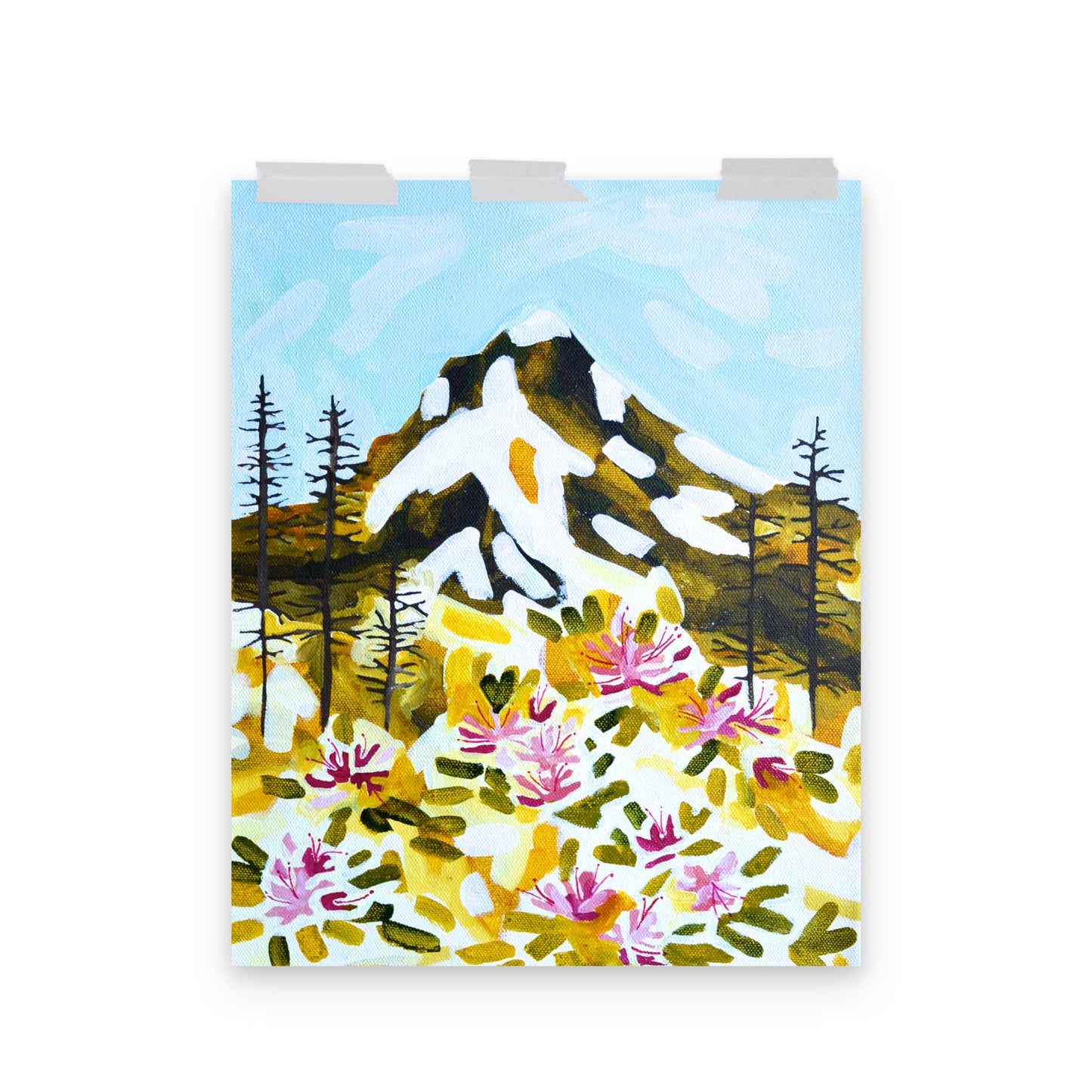 Mt Hood Oregon Rhododendron Wildflower Art Print
