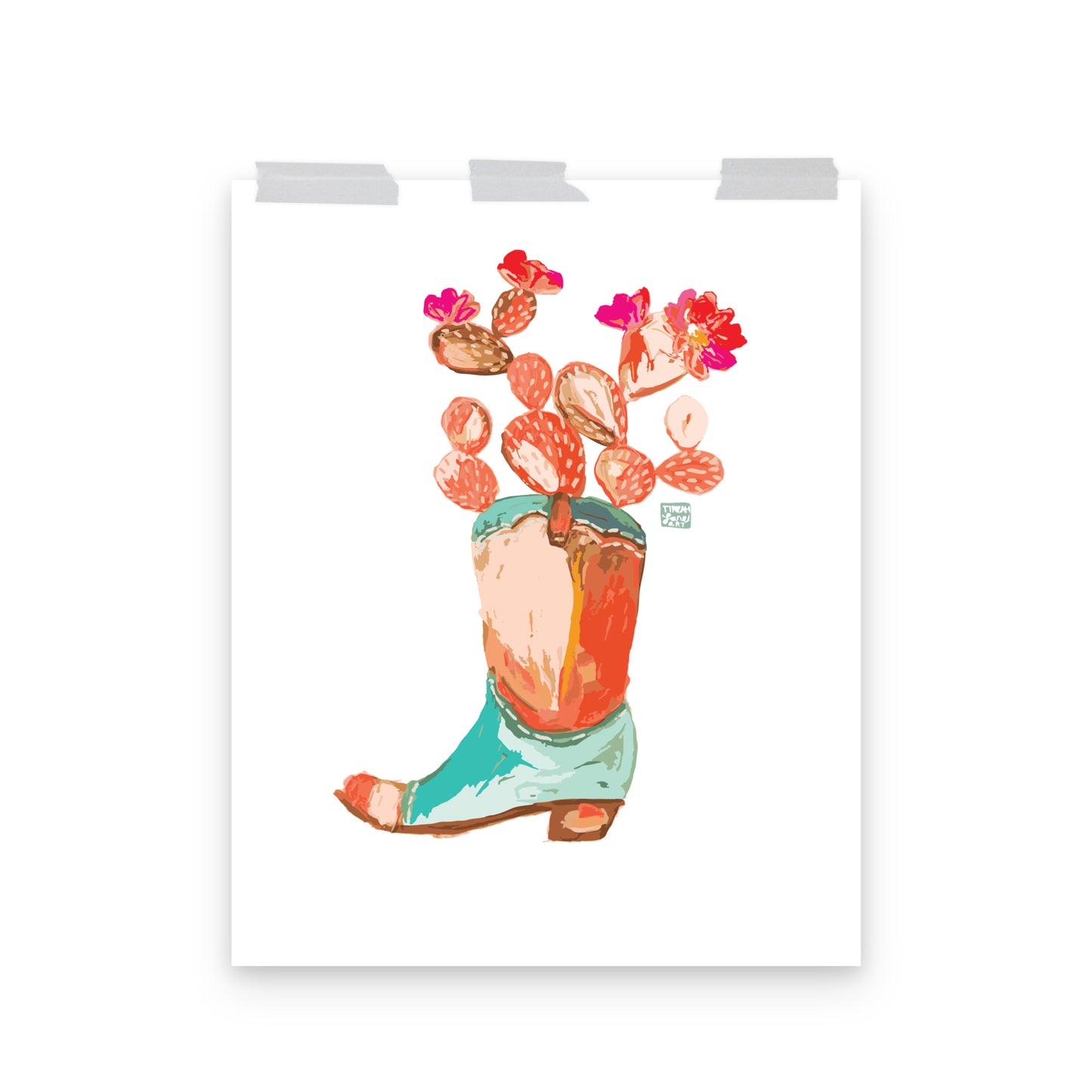 Cactus Cowboy Boot Art Print