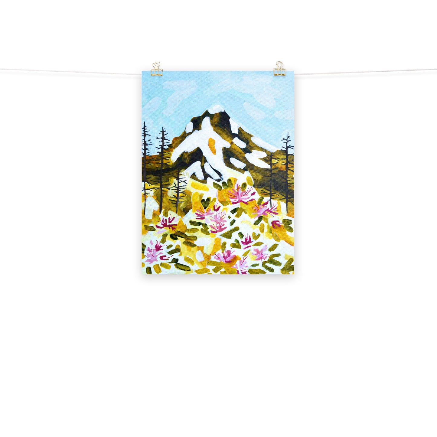 Mt Hood Oregon Rhododendron Wildflower Art Print