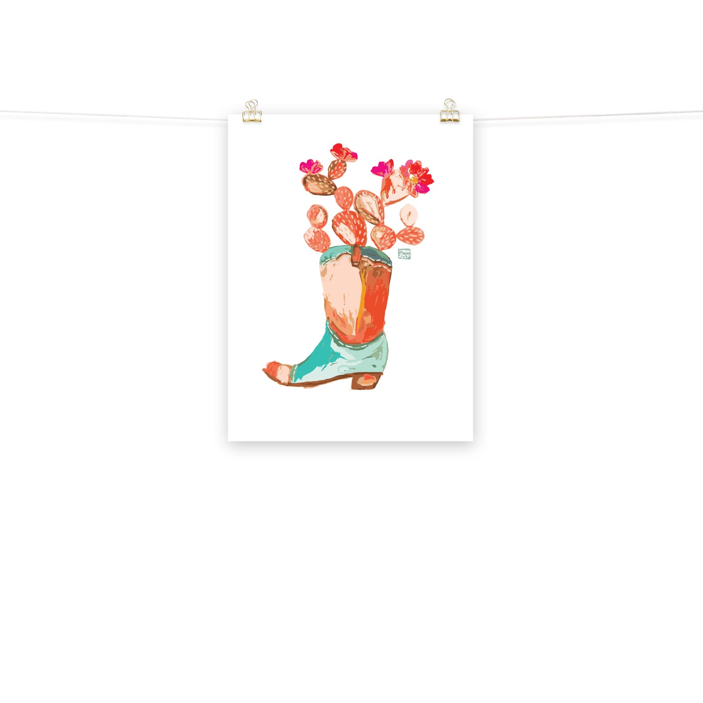 Cactus Cowboy Boot Art Print