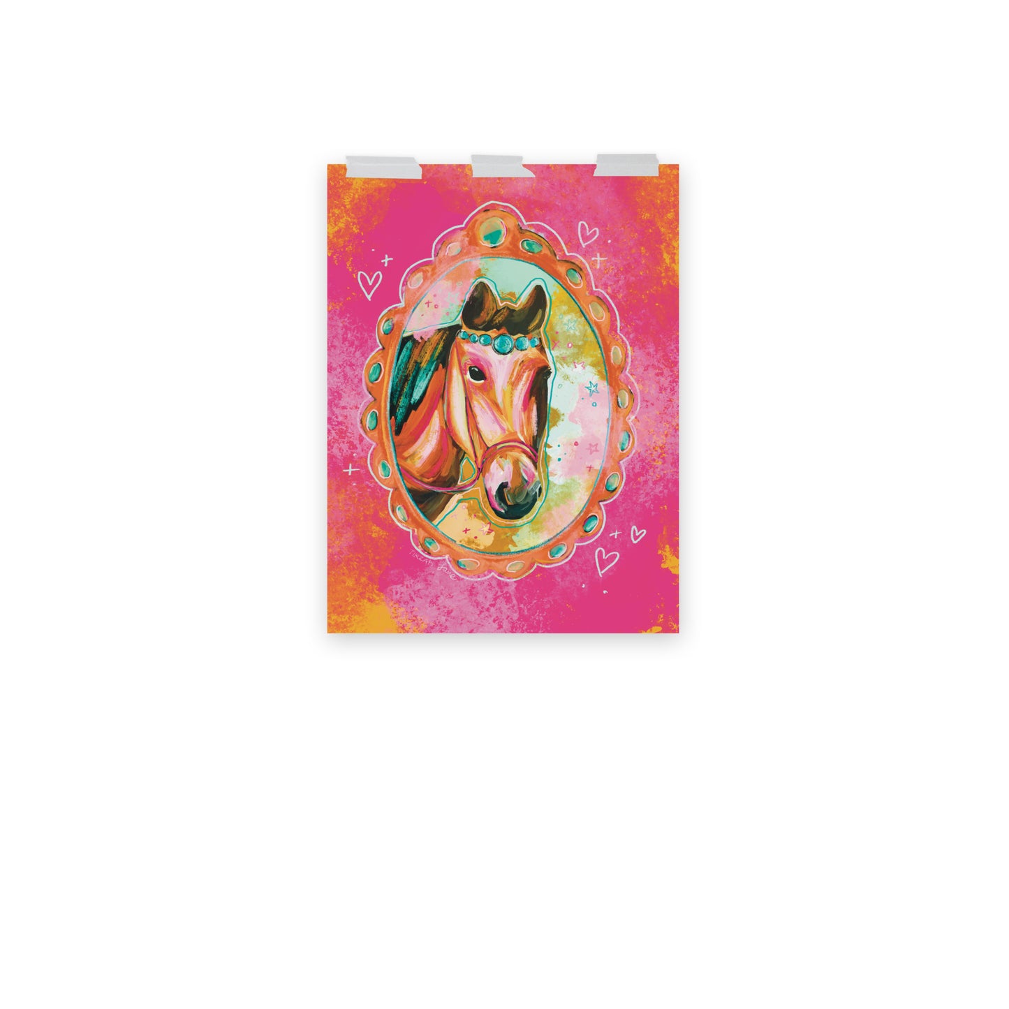 Pink Horse Portrait Western Horse Art Print
