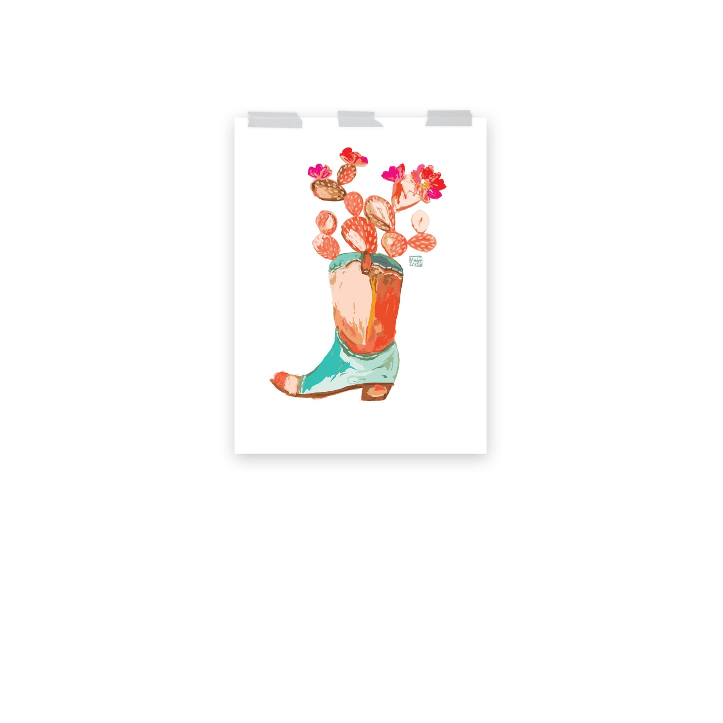 Cactus Cowboy Boot Art Print