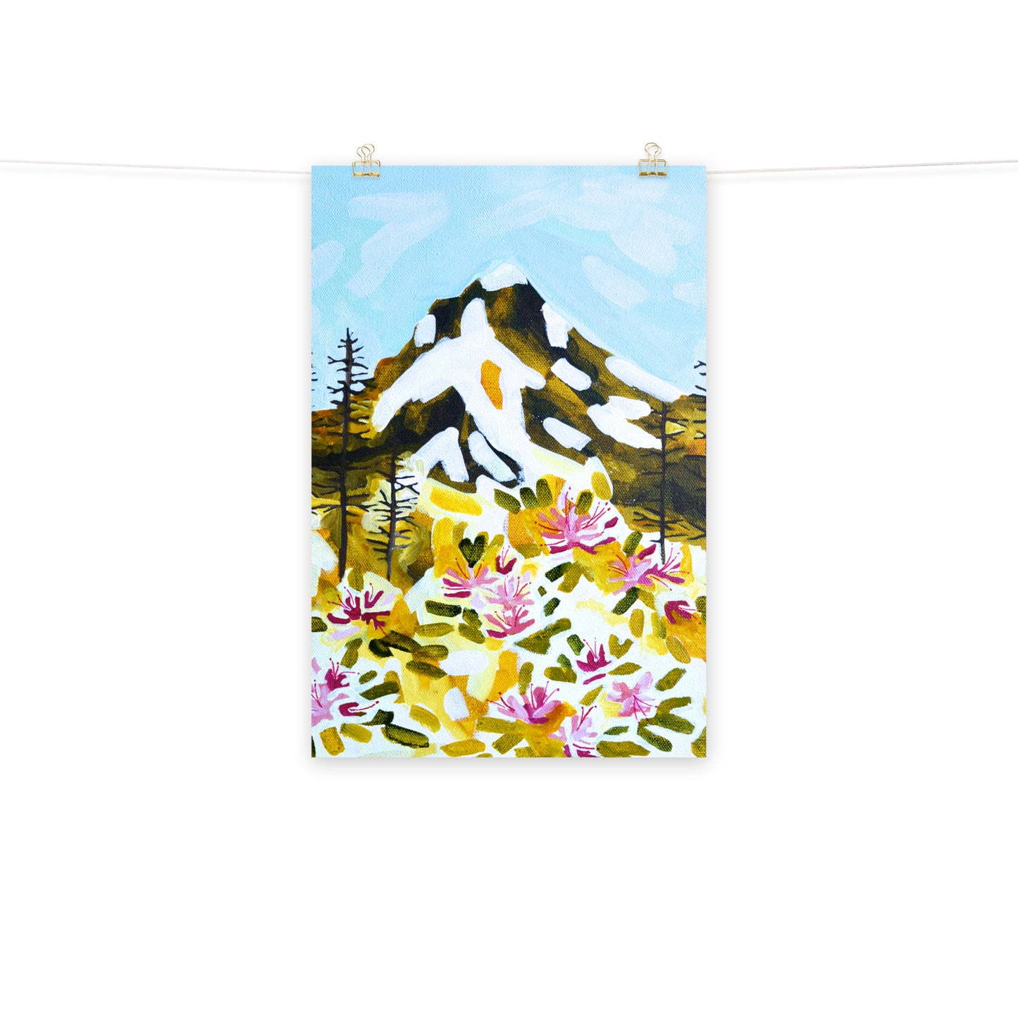 Mt Hood Oregon Rhododendron Wildflower Art Print