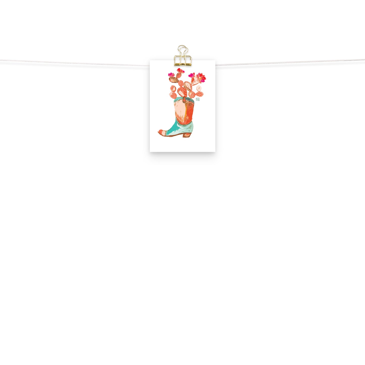Cactus Cowboy Boot Art Print