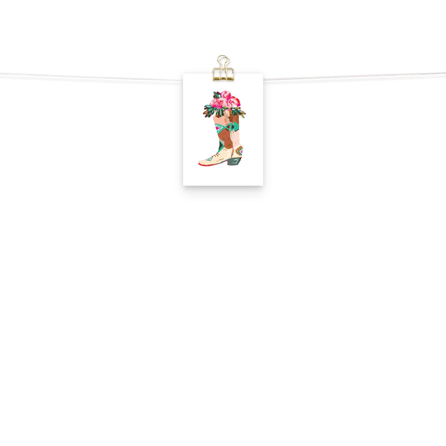 Roses Cowboy Boot Art Print