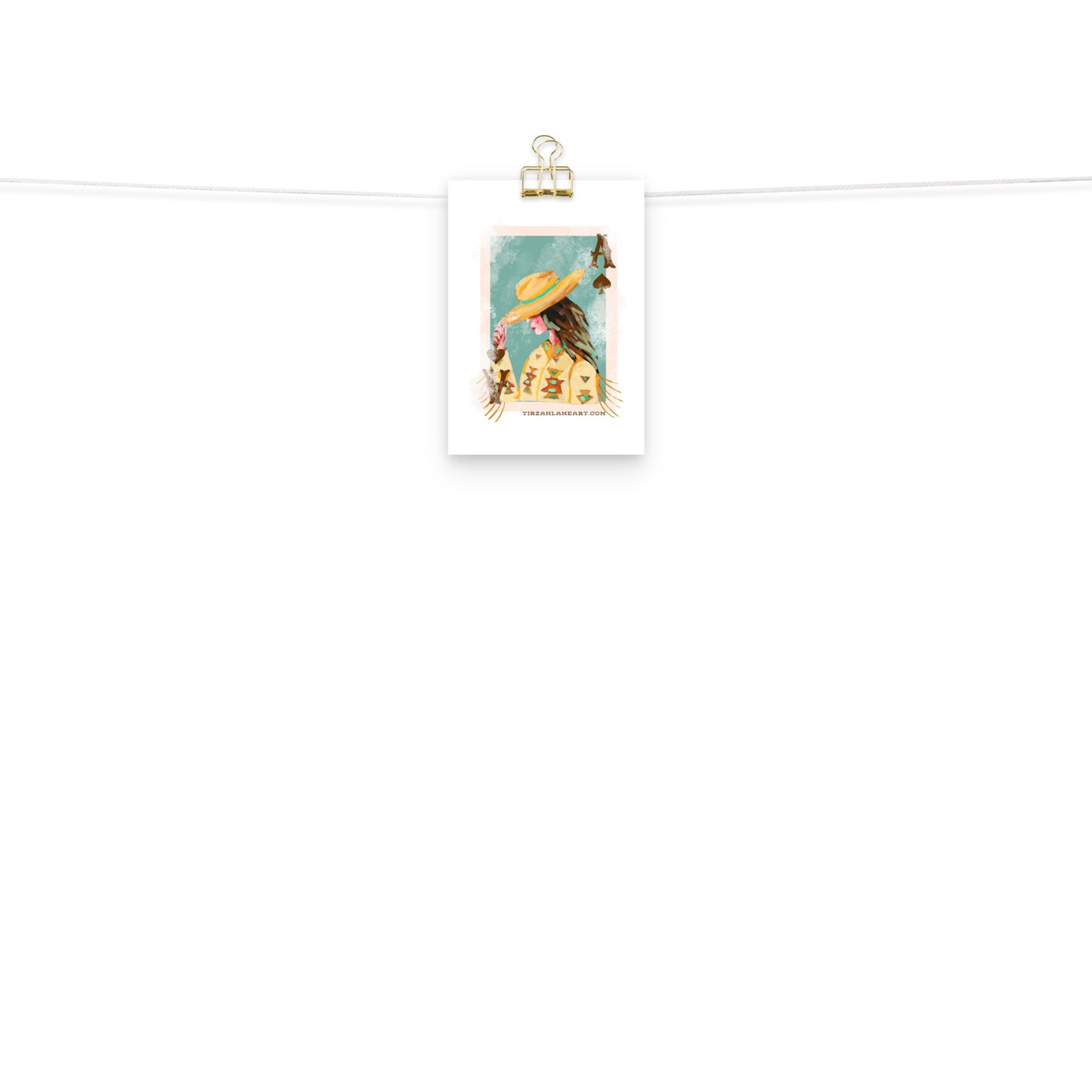 Cowgirl Ace Card Art Print