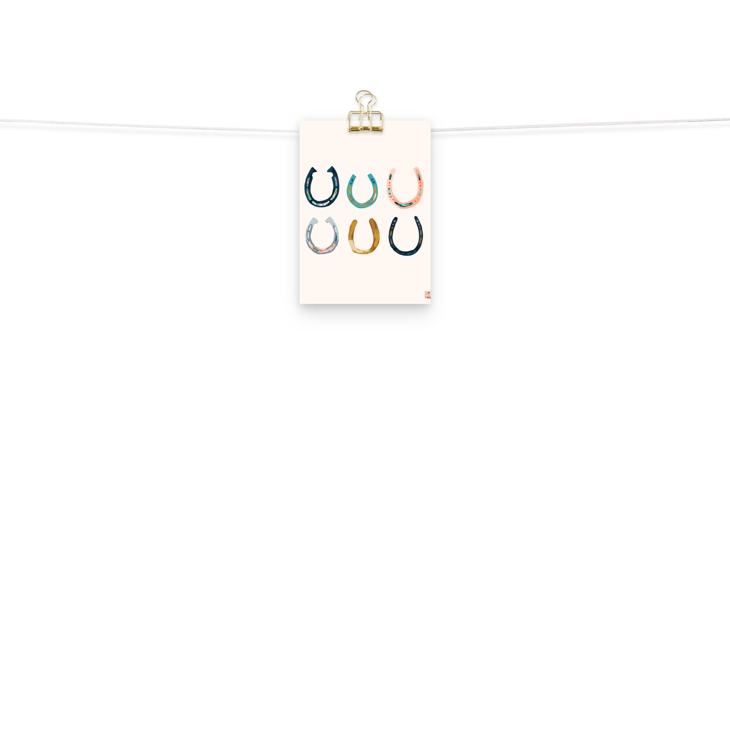Colorful Horseshoes Art Print