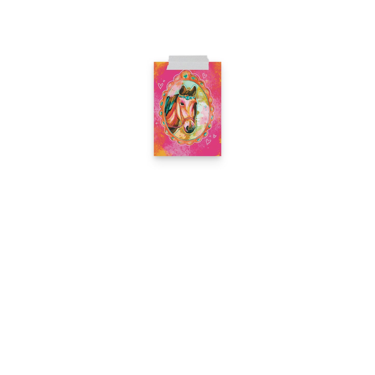 Pink Horse Portrait Western Horse Art Print