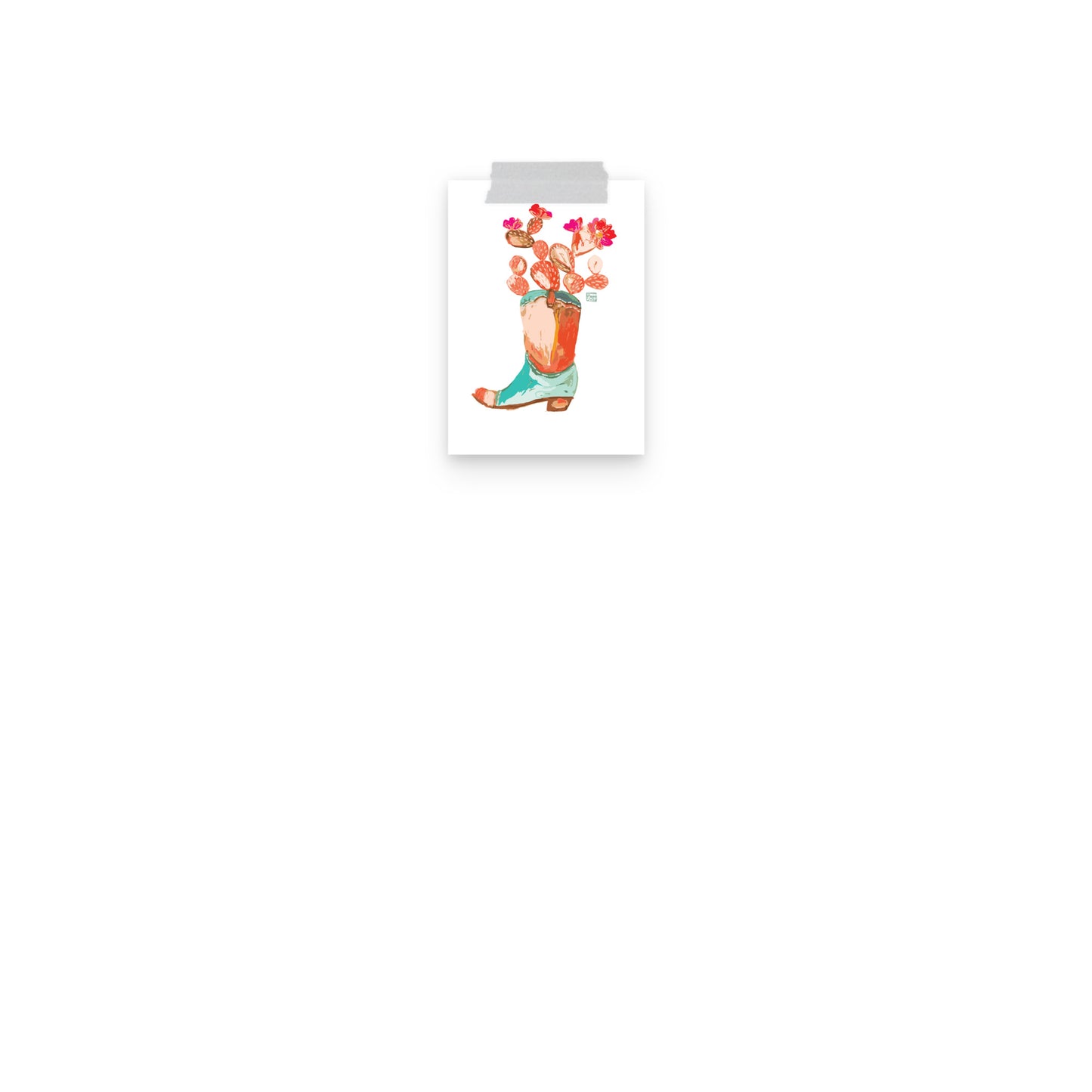 Cactus Cowboy Boot Art Print