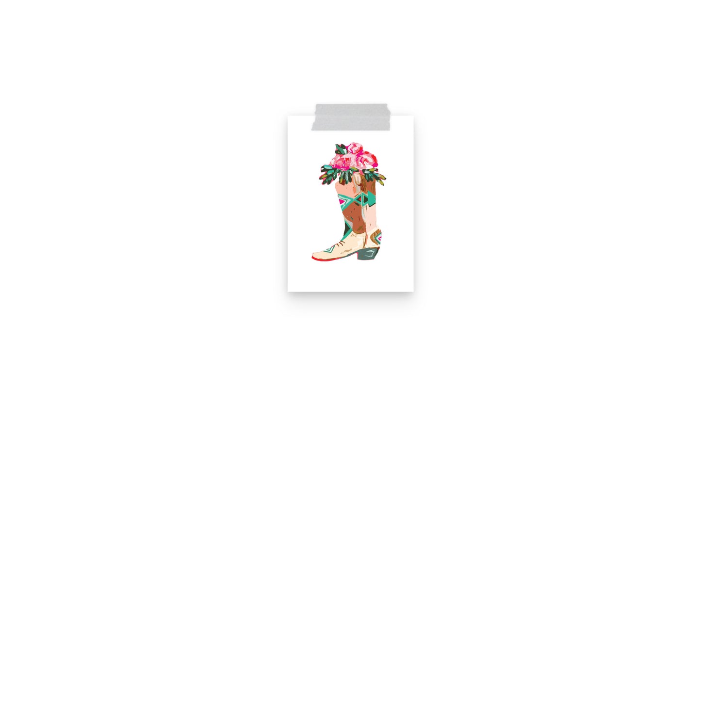 Roses Cowboy Boot Art Print