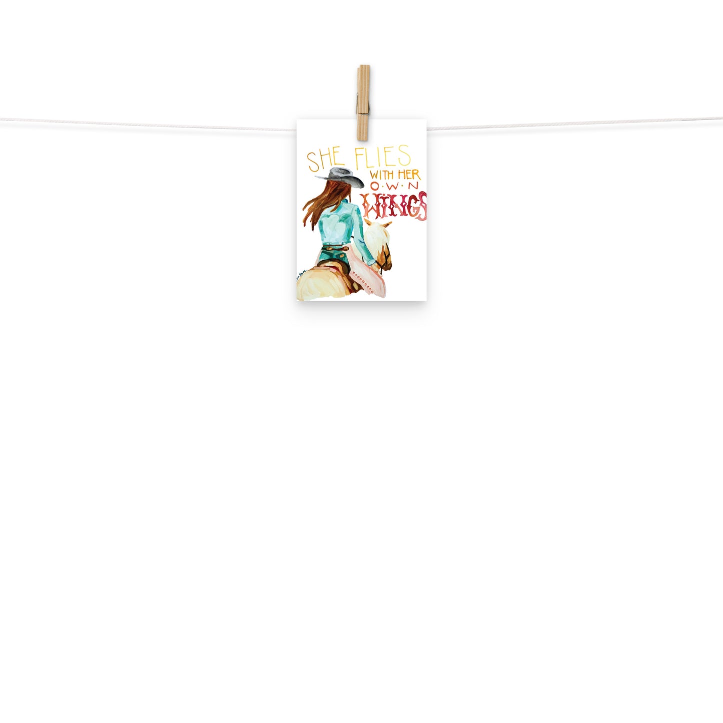 Cowgirl Art Print “She Flies With Her Own Wings” Western Art