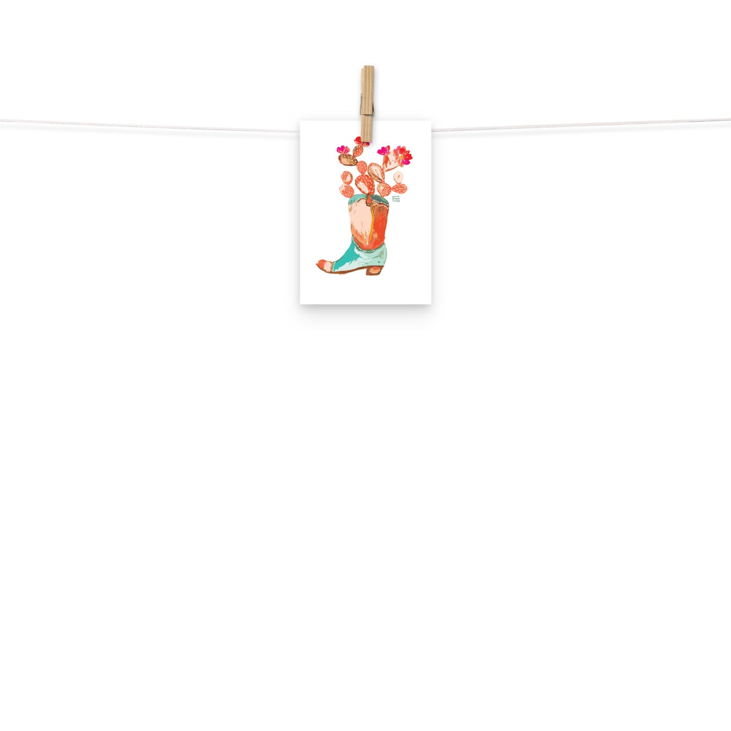 Cactus Cowboy Boot Art Print