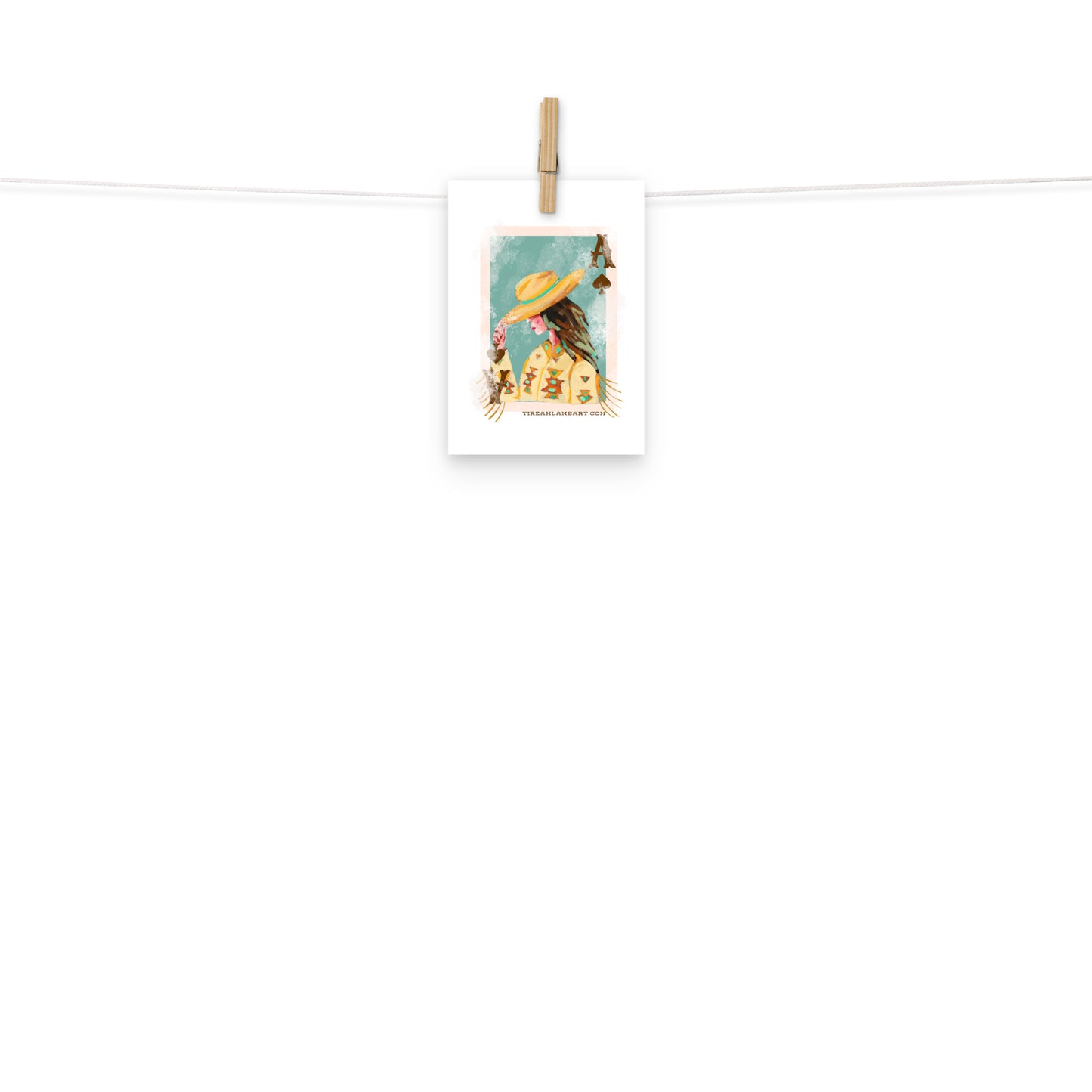 Cowgirl Ace Card Art Print