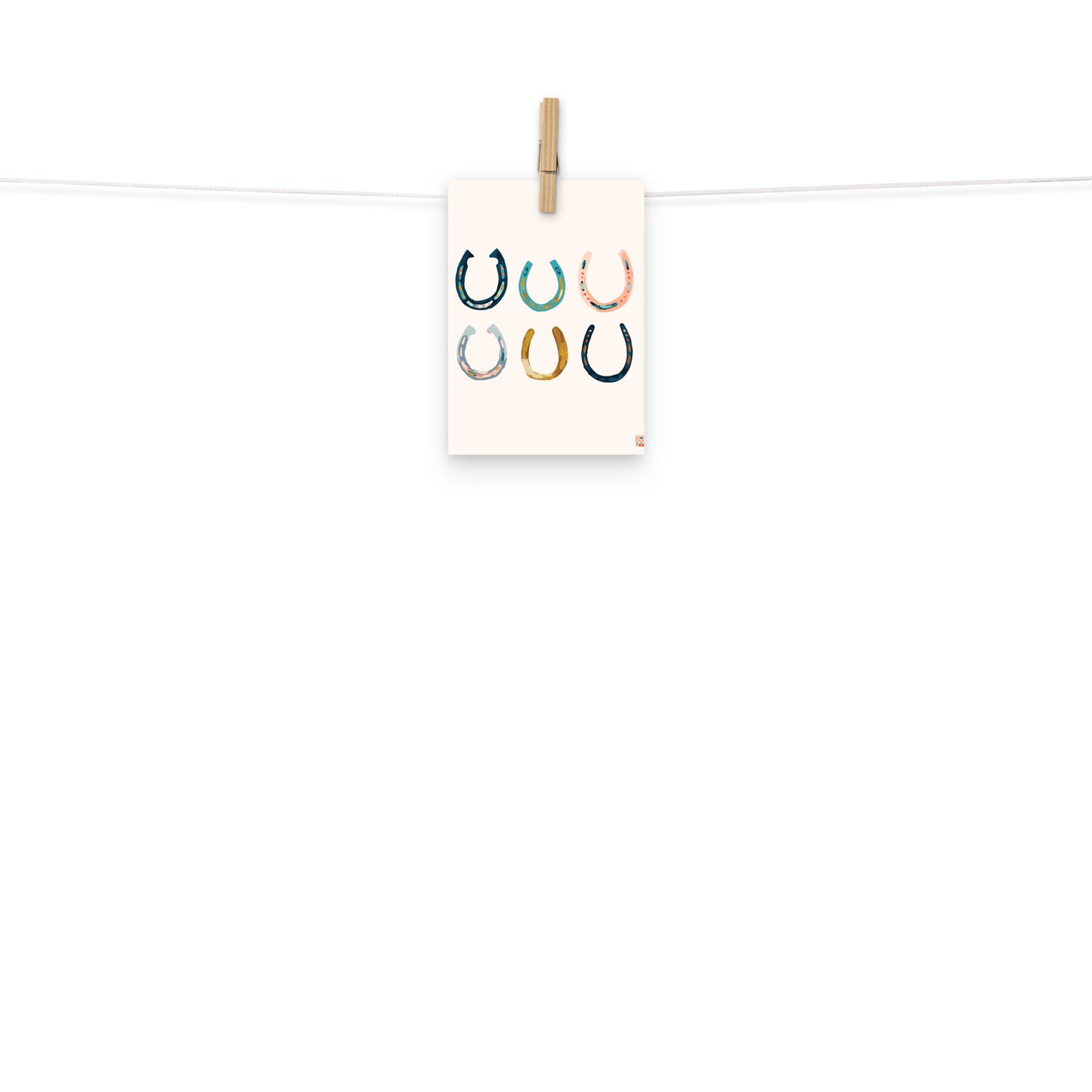 Colorful Horseshoes Art Print