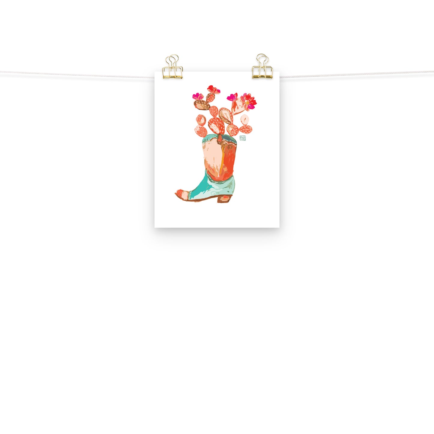 Cactus Cowboy Boot Art Print