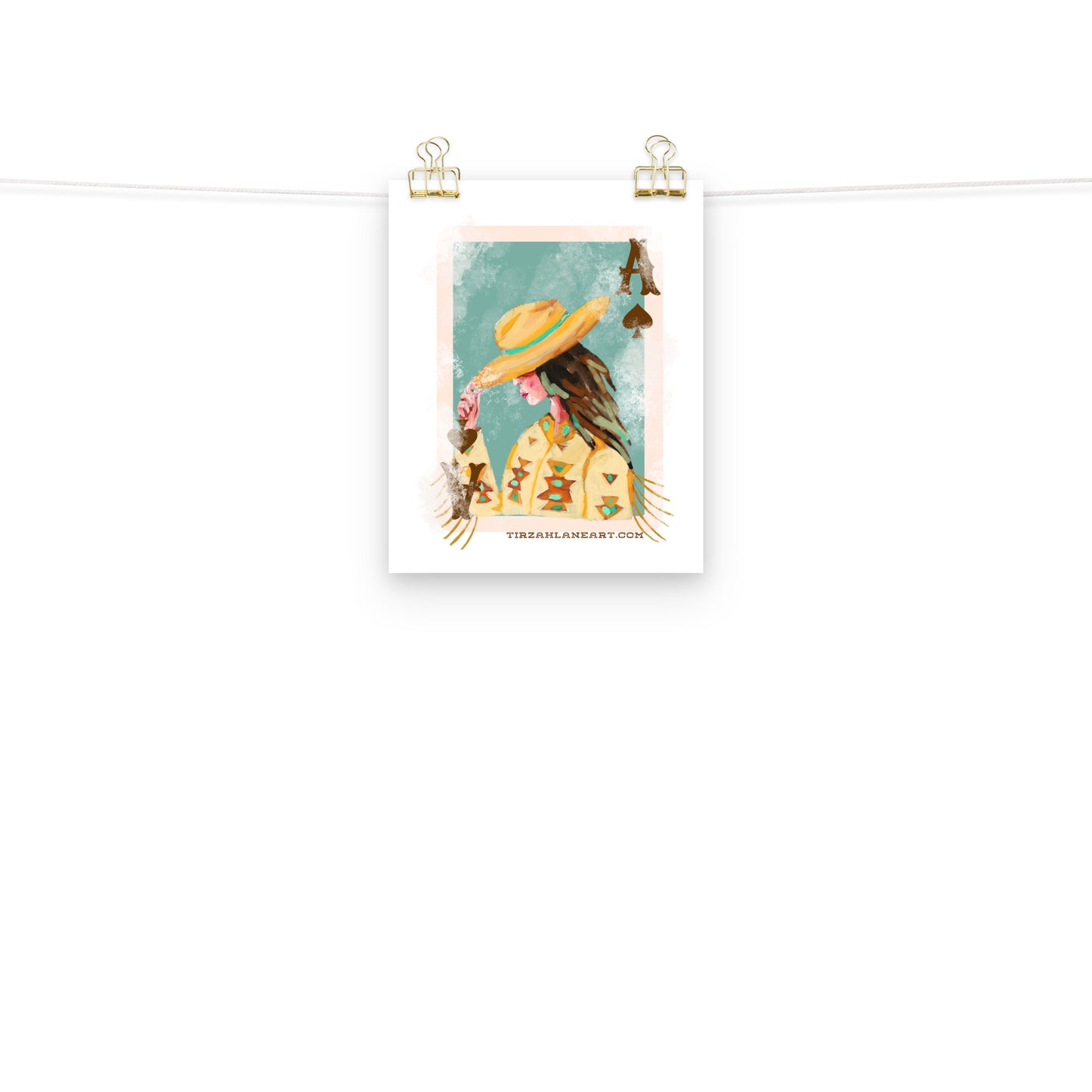 Cowgirl Ace Card Art Print