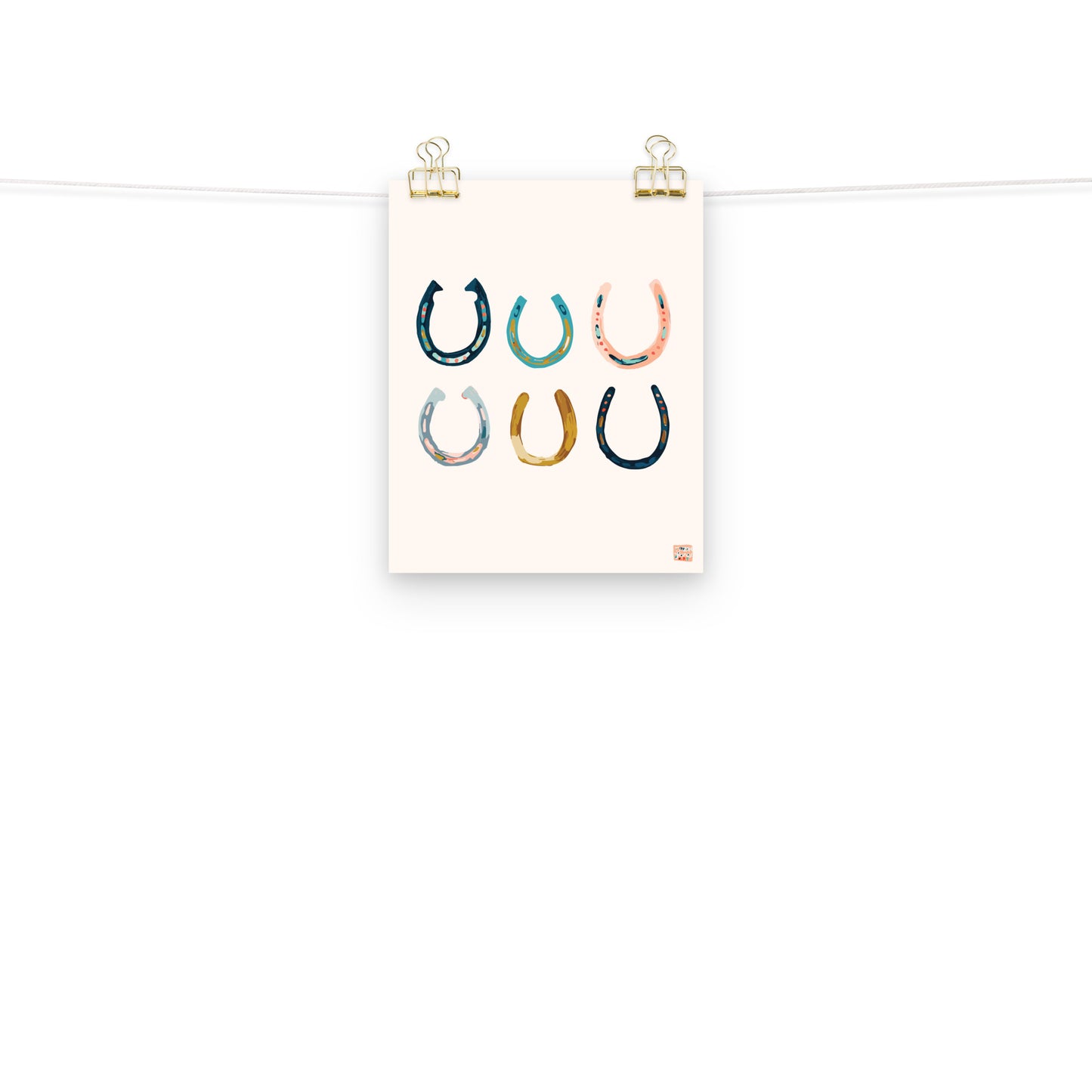 Colorful Horseshoes Art Print