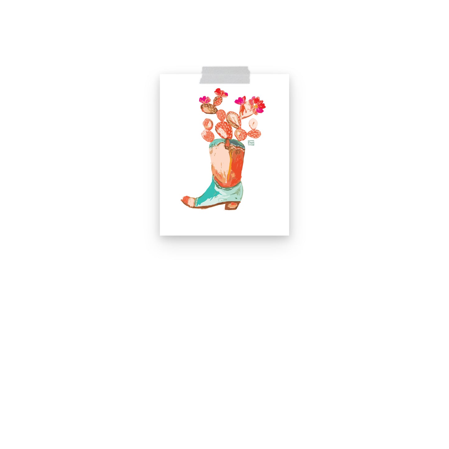 Cactus Cowboy Boot Art Print