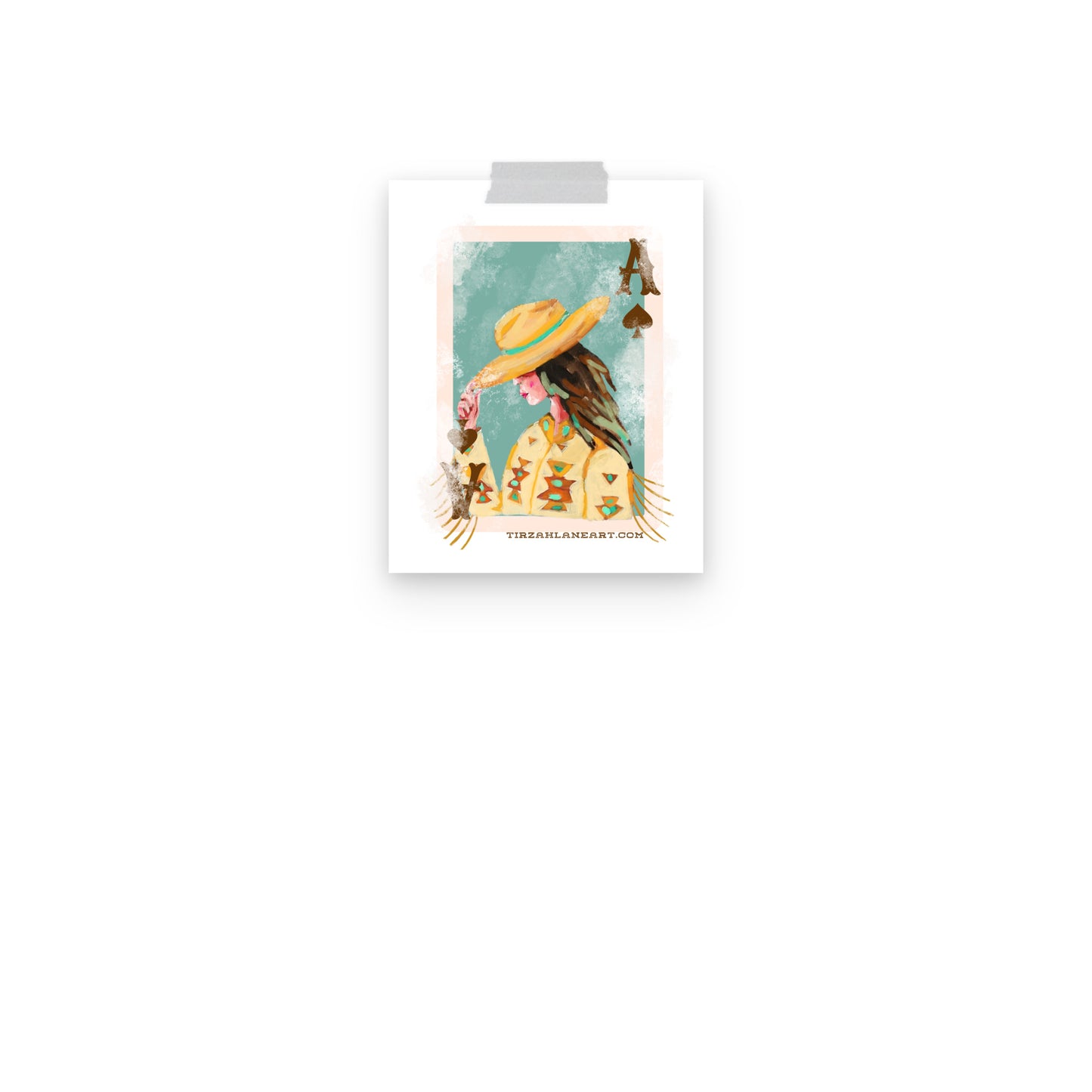 Cowgirl Ace Card Art Print