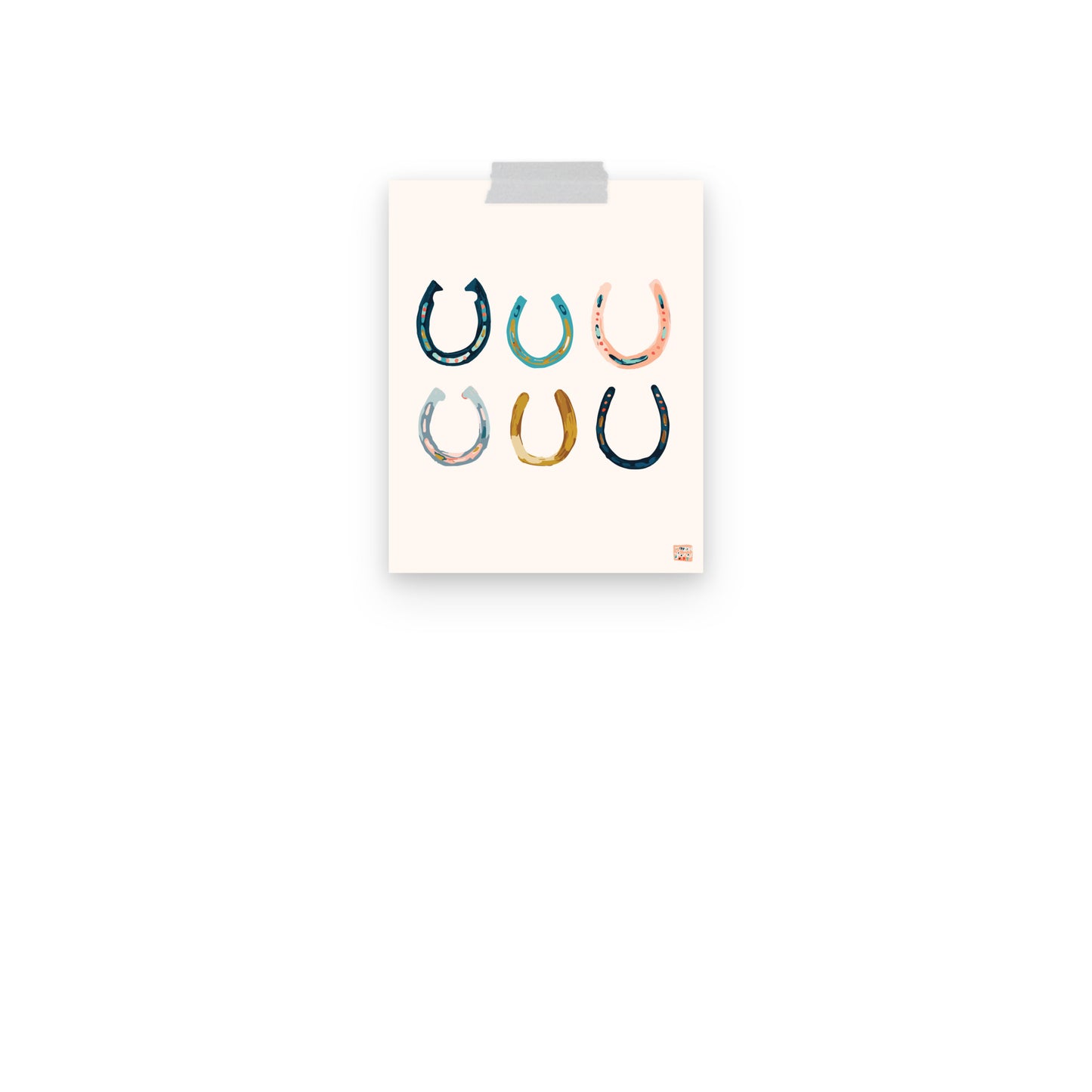 Colorful Horseshoes Art Print