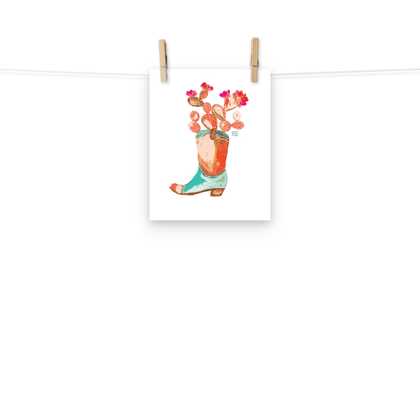 Cactus Cowboy Boot Art Print