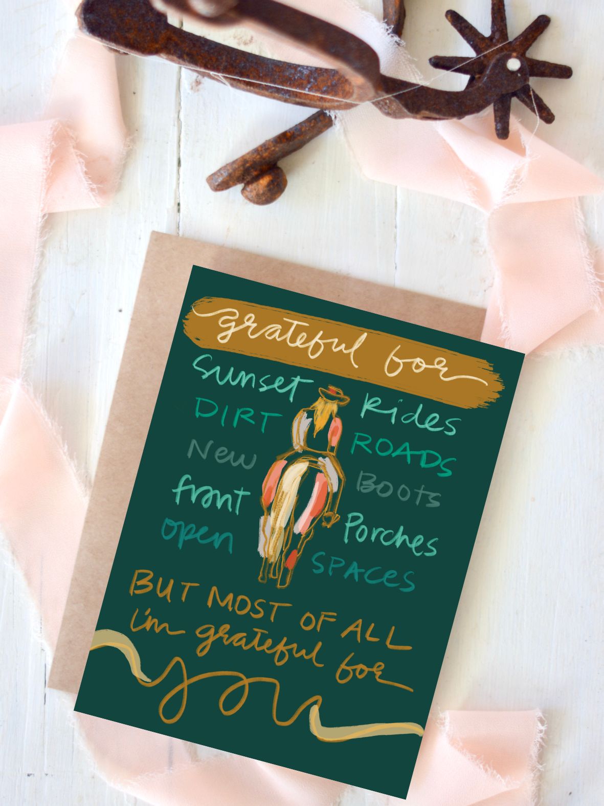 Western Cowgirl Grateful Thank You Card