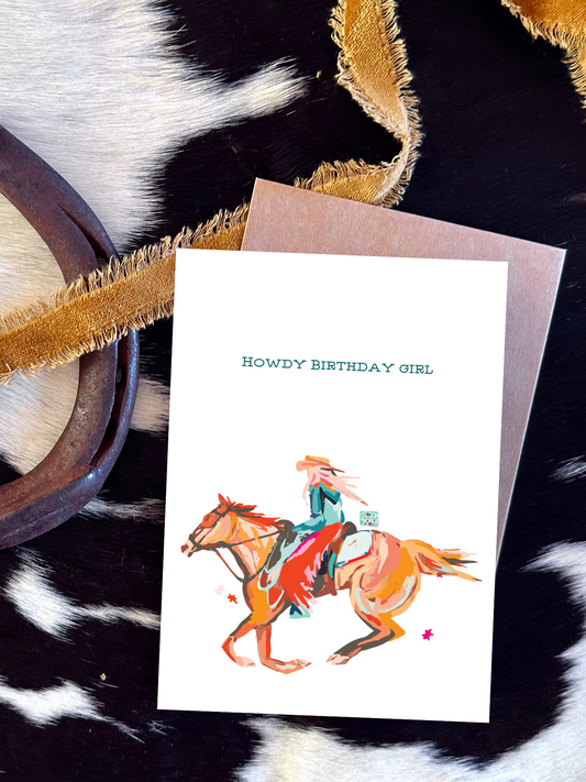 Howdy Birthday Girl Birthday Card