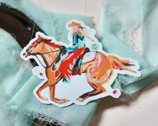waterproof cowgirl sticker