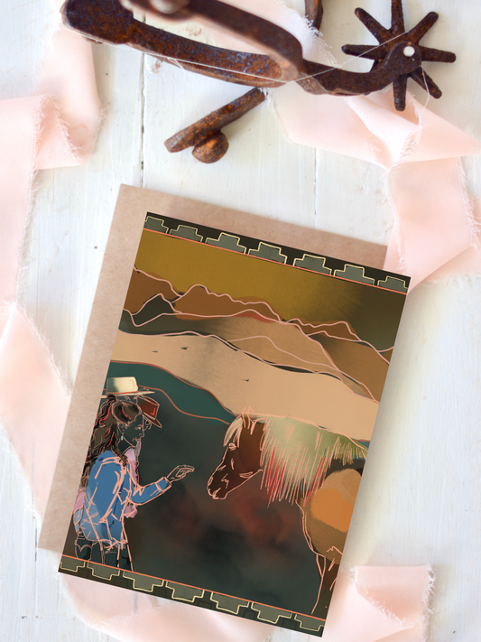 Ranching Women Western Blank Greeting Card Set