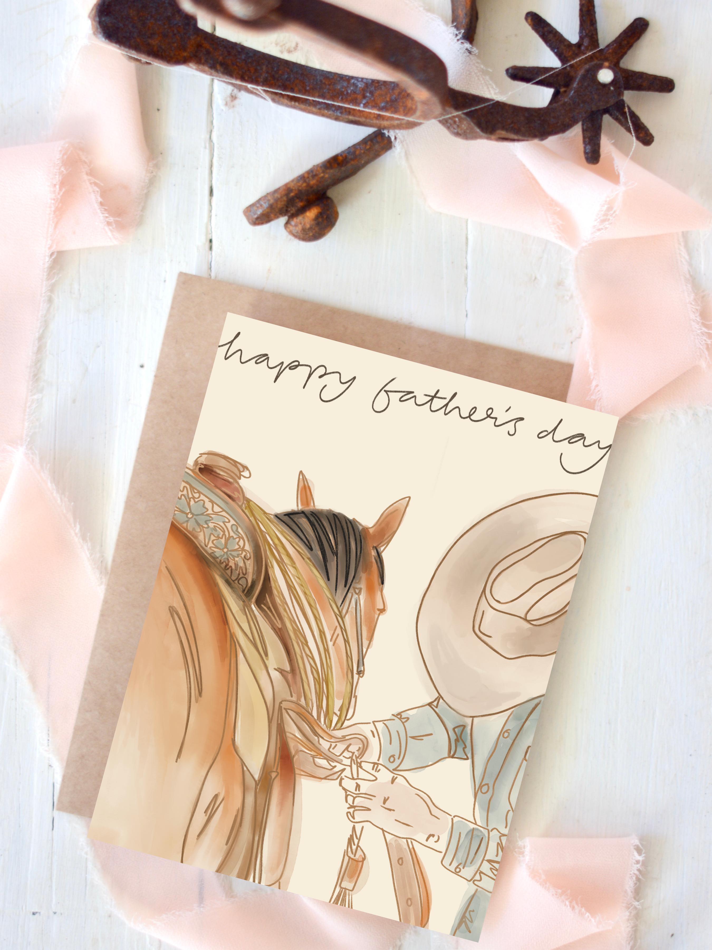 Saddle Up Cowboy Western Father's Day Card