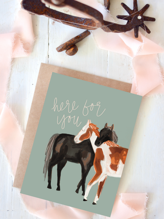 Western Horse Here for You Sympathy Encouragement Card