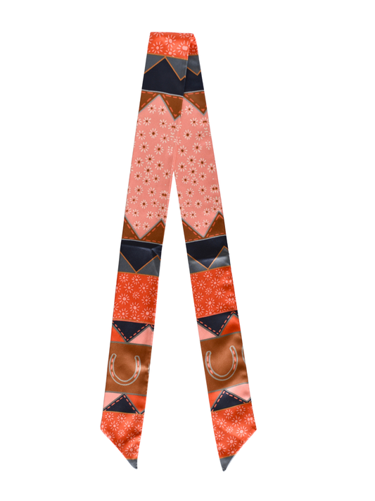 Frontier Bound Quilted Patchwork Silk Twilly