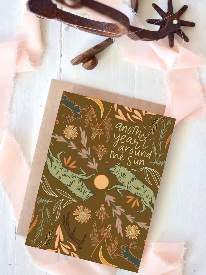 Another Year Around the Sun Western Birthday Card — Cowgirl Birthday Card for Her