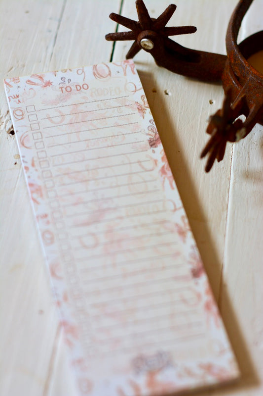 Western Cowgirl Rodeo 3x8 To Do List Stationery Office Organizer