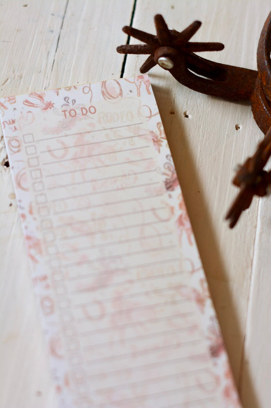 Western Cowgirl Rodeo 3x8 To Do List Stationery Office Organizer