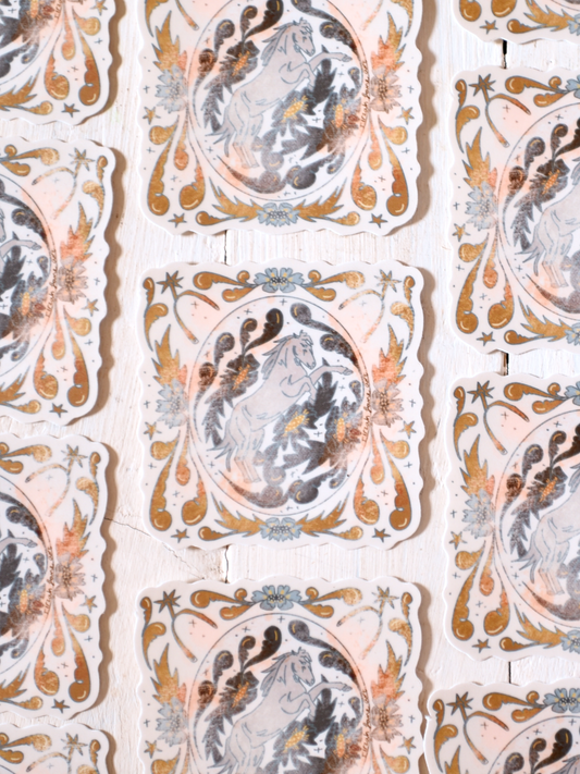 Bloomin' Bronc Western Cowgirl Waterproof Sticker
