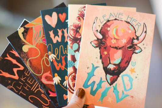Western Wild Vibrant Blank Card Set
