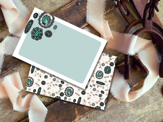Digital Thank You Postcard, Western Turquoise Stone Postcard for Businesses