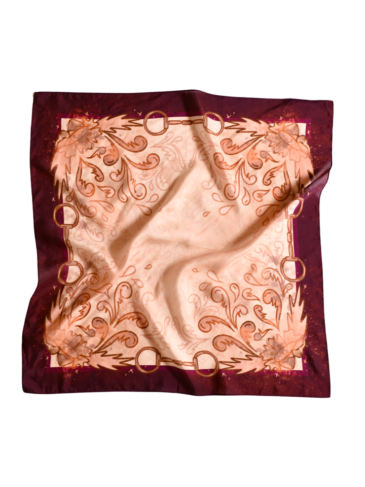 Show Day D Ring Snaffle Bit Wild Rag Scarf in Vintage Plum