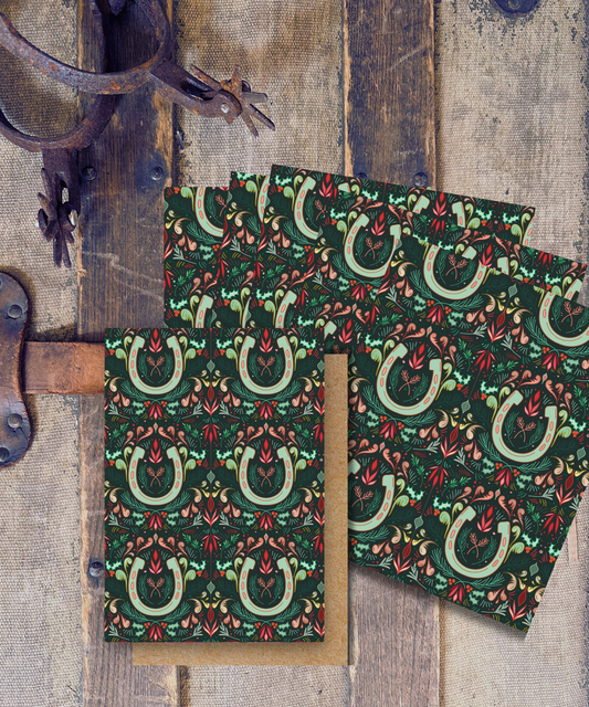 Festive Christmas Horseshoe Mini Western Card Set