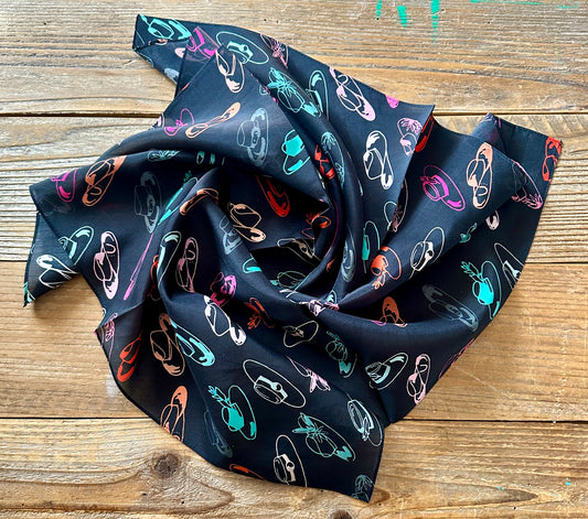 She Wear's All the Hats: Cowgirl Western Scarf Bandana Silk Tencel Wildrag