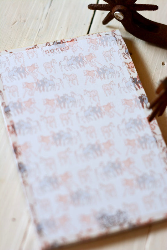 Western Wild Horses 4x6 Stationery Notepad Cowgirl Office Organizer