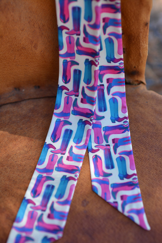 Cotton Candy Cowgirl Silk Twilly Scarf