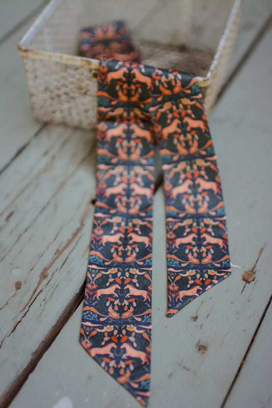 Prairie Days in Denim Western Silk Twilly