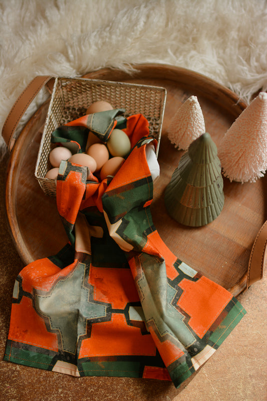 Geometric Christmas Holiday Tea Towel