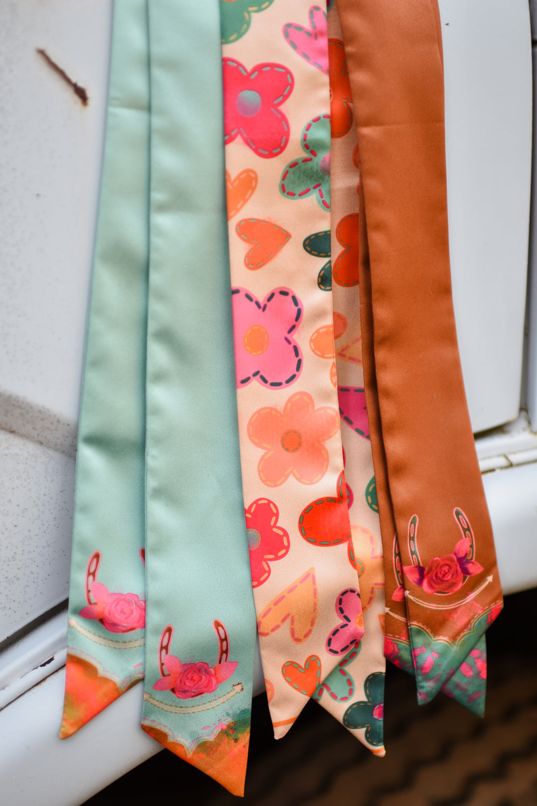 Spring Patchwork Florals Western Twilly Scarf